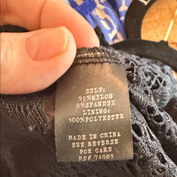 Adiva Chic sheer black lace blouse with intricate patterns. - Picture 4 of 8